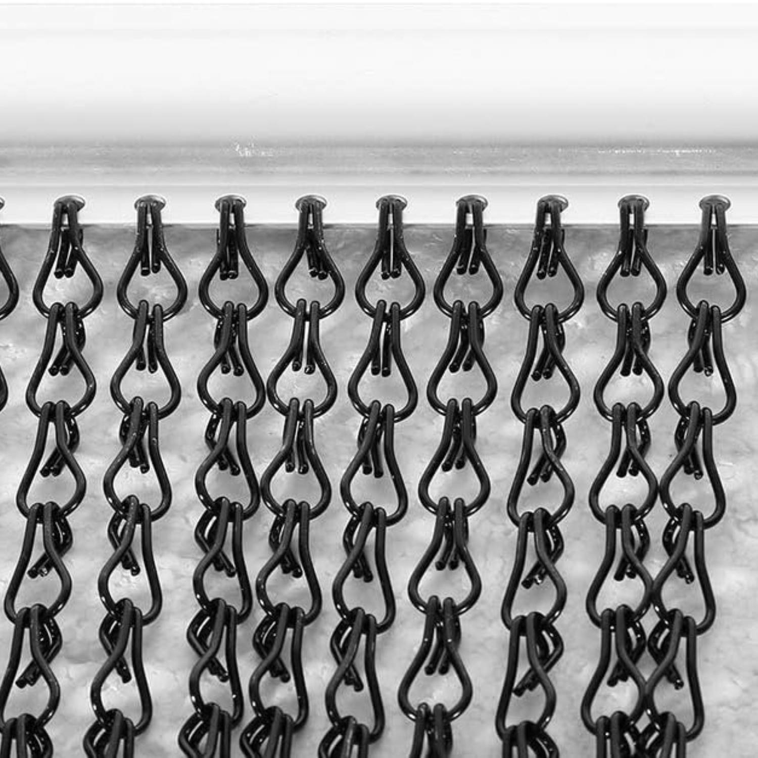 A metal chain curtain from Chain Curtain Company